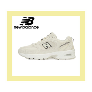 New Balance 530 ของแท้ 100% ดูดซับแรงกระแทกลื่นทนต่อการสึกหรอรองเท้าวิ่งต่ำรองเท้าผ้าใบสีเบจ