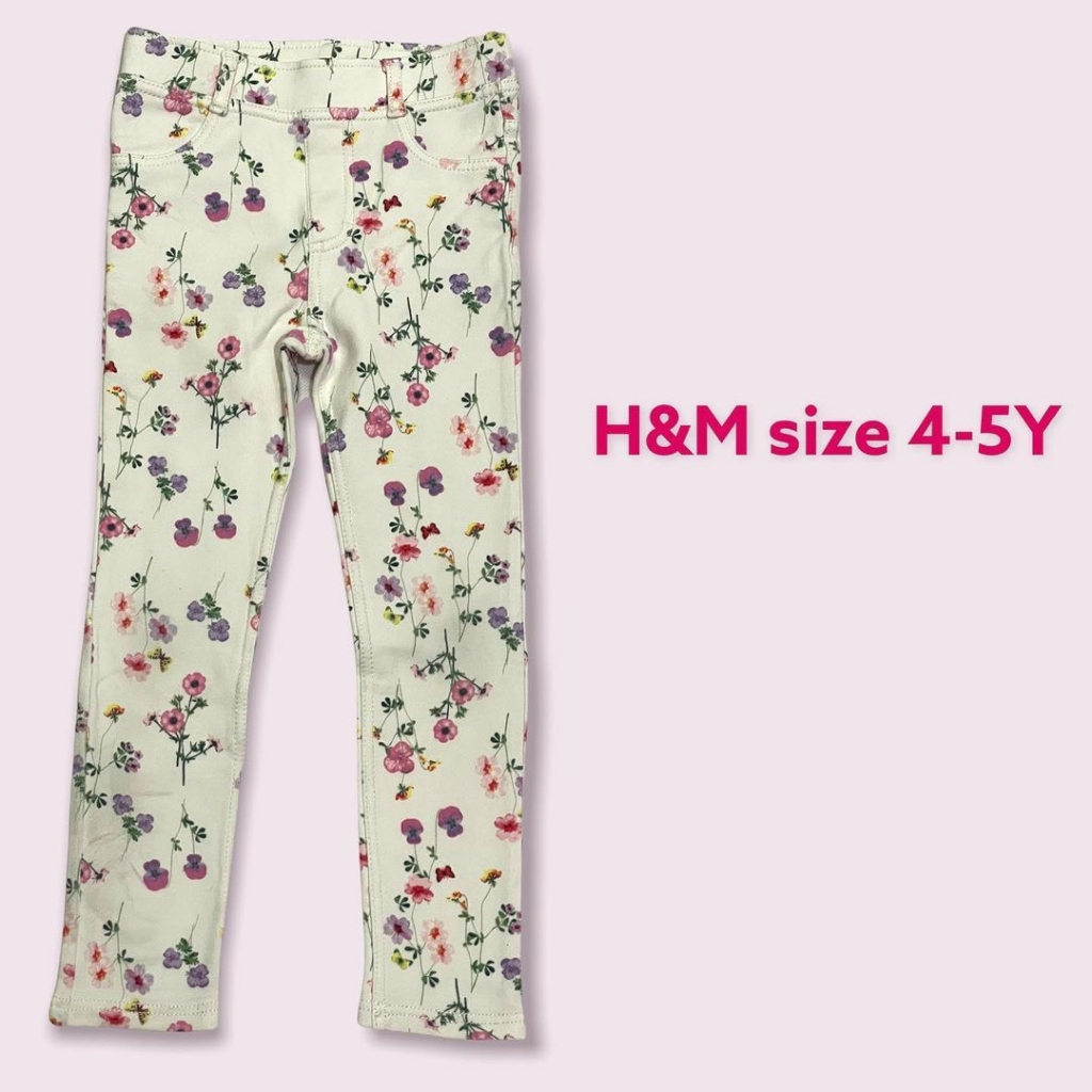 กางเกงขายาวลายดอก H&M size 45y Shopee Thailand
