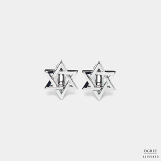 Silver Weave Star Cufflinks - กระดุมข้อมือดาวสีเงิน