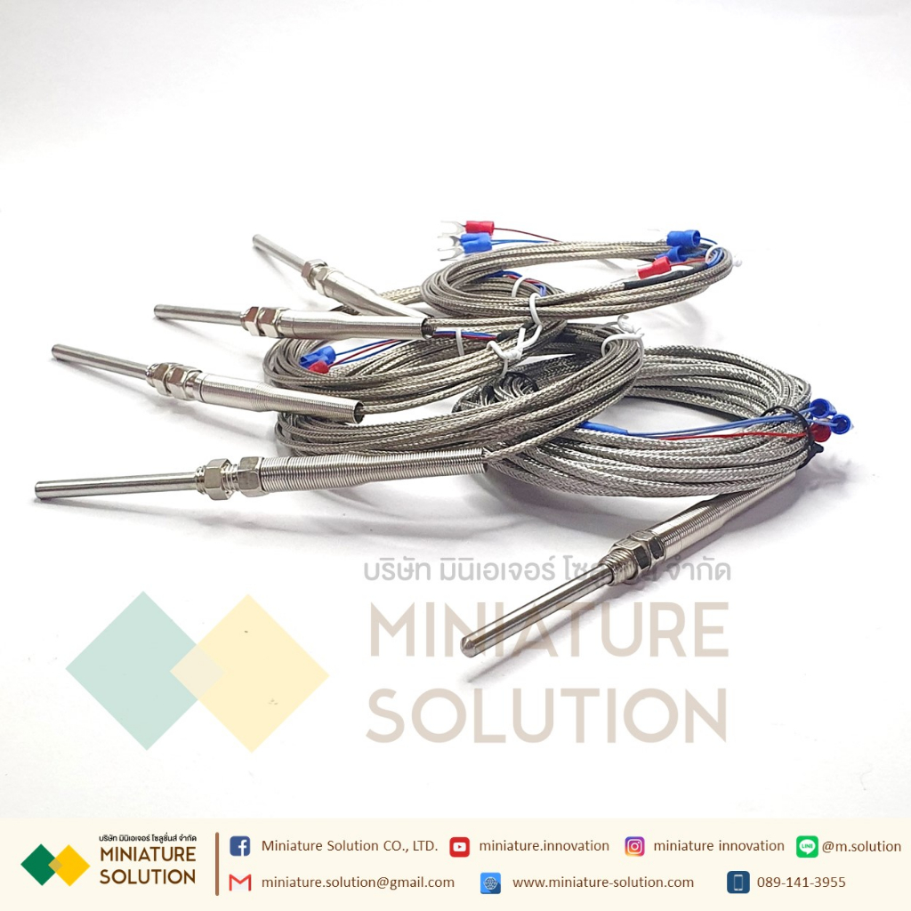 RTD PT100 เซ็นเซอร์วัดอุณหภูมิ Probe PT100 thermal resistance 3 สาย สาย ...