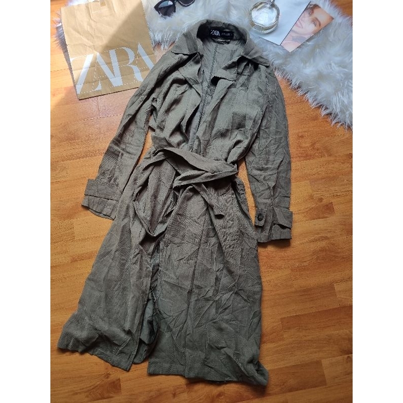 Trench coat zara sz.xs Shopee Thailand