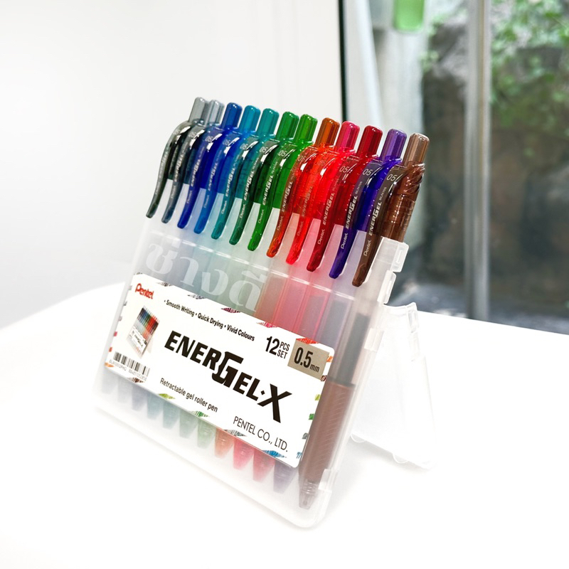 pentel-เซ็ต-12-สี-ปากกาเจล-pentel-energel-x-รุ่น-bln105-ขนาด-0-5mm-ปากกา-เพนเทล