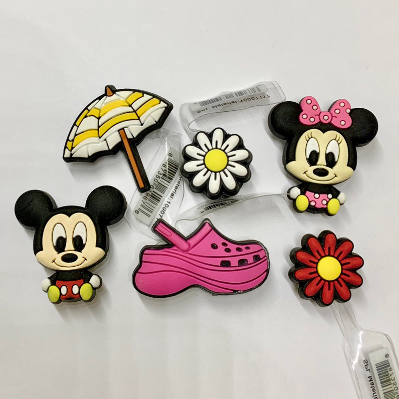 jbset-mk-ตัวติดรองเท้ามีรู-ดอกไม้-มินนี่-มิกกี้เมาส์-6ชิ้น-shoe-charm-mickey-minnie-flower-งานดี-มีมิติ-สวยคมชัดสีสด