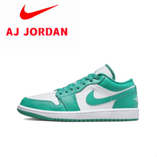 Air Jordan 1 Low Top Retro รองเท้าบาสเก็ตบอล Womens White Green