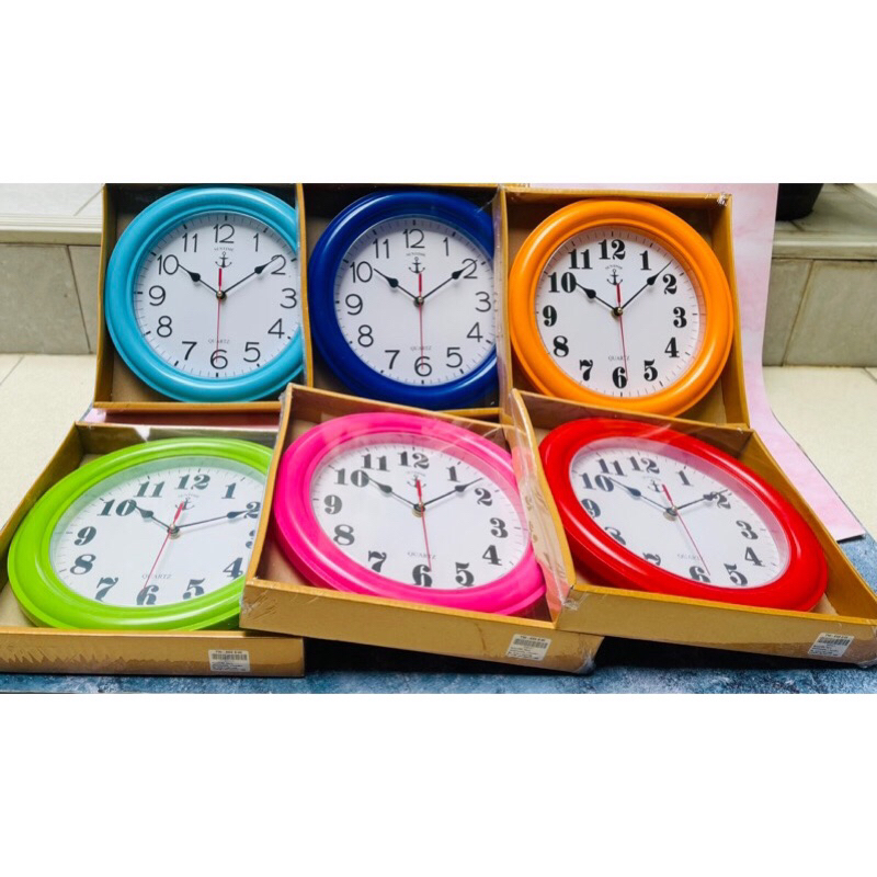 นาฬิกาผนัง-ขนาด11นิ้ว-มีหลายสีให้เลือก-นาฬิกาแขวน-สมอ-ทรงกลม-คละสี-รุ่น-tw-555-นาฬิกาแขวนฝนัง-ตาสมอ-ขอบสีขนาด11นิ้ว-99