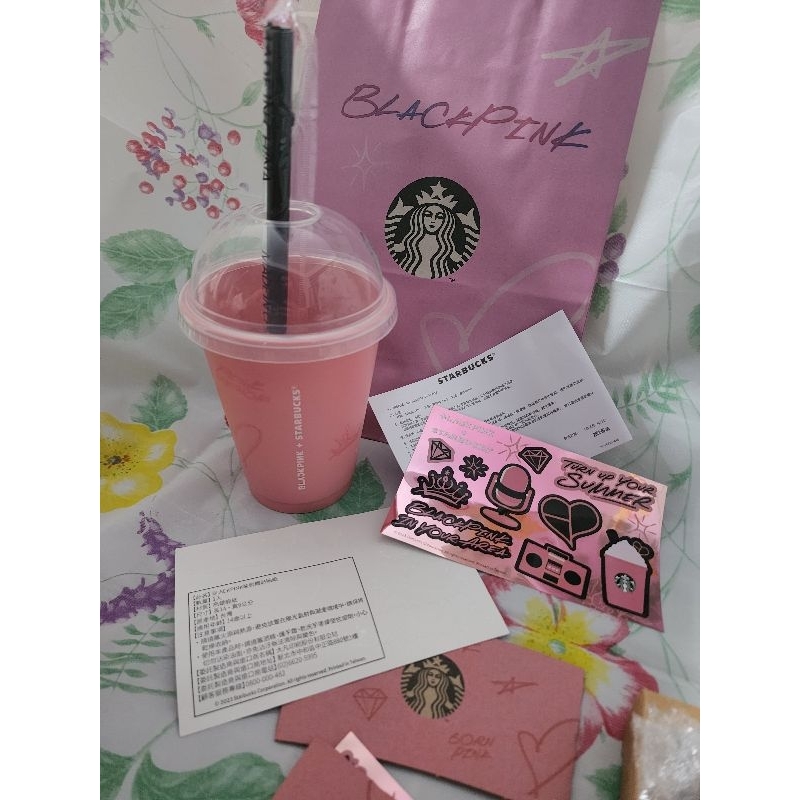 พร้อมส่ง-เซทแก้ว-reuse-ของใหม่-starbucks-blackpink-taiwan