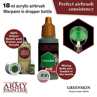 🔥มีของพร้อมส่ง🔥 Army Painter Air Greenskin - 18ml AP-AW1111 สีอะคริลิค สูตรพ่น ใช้กับ Airbrush Water Based Acrylic