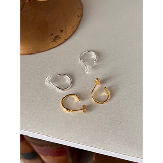 (โค้ด X8SFXJ ลด 20%) A.piece  ต่างหูเงินแท้ [all silver 925] Open hoop earrings