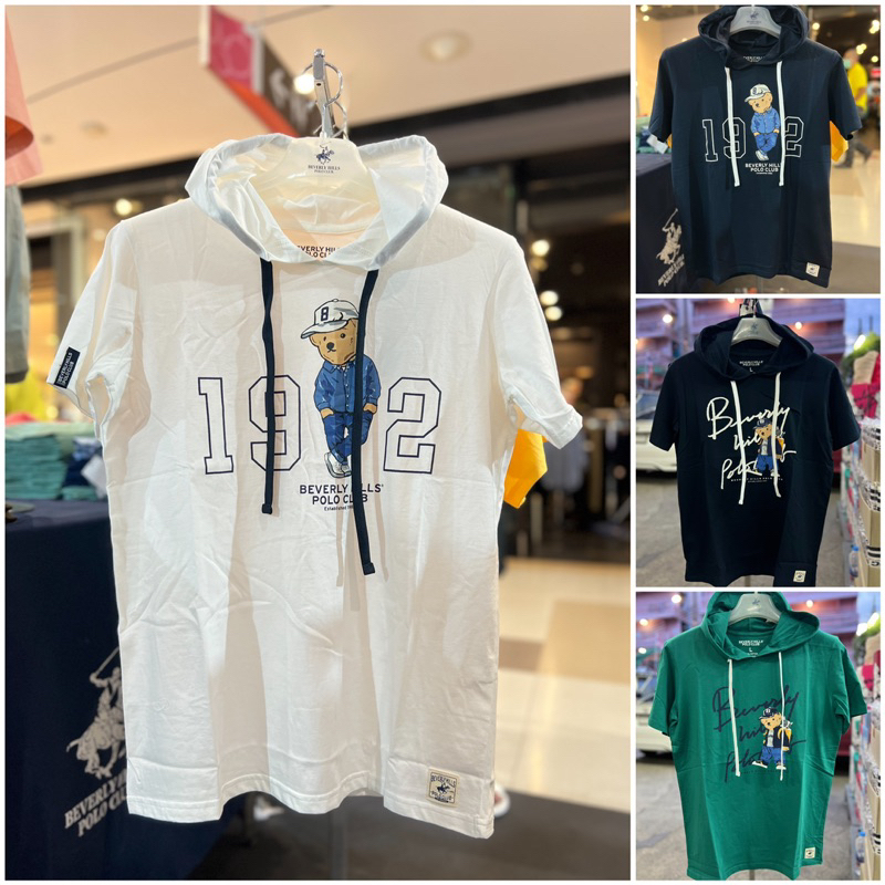 พร้อมส่ง!!New!!BEVERLY HILLS POLO CLUB เสื้อยืดแขนสั้นทรงฮู้ด Classic ...