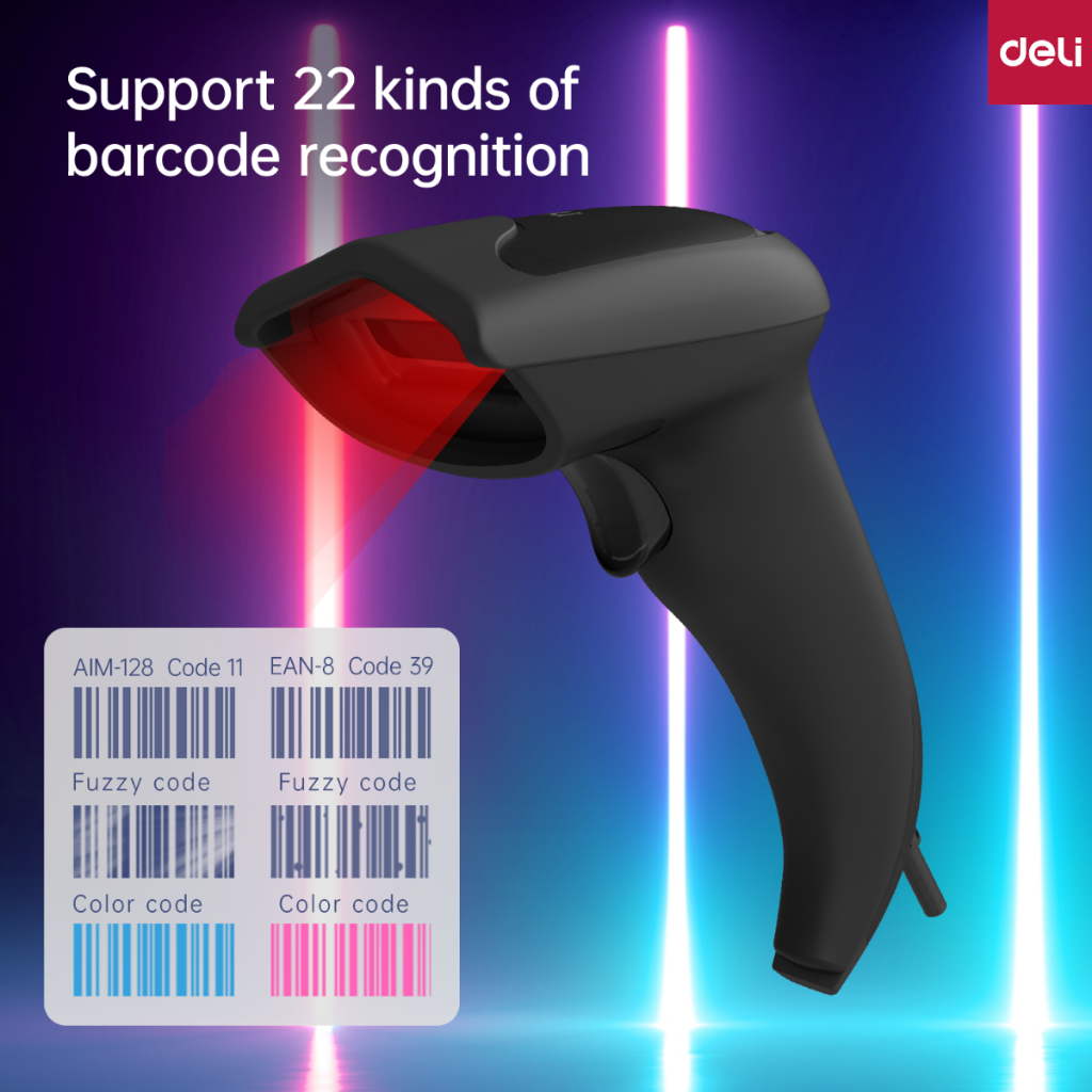 ส่งฟรี-deli-s211-เครื่องสแกนบาร์โค้ดแบบมีสาย-1d-barcode-scanner