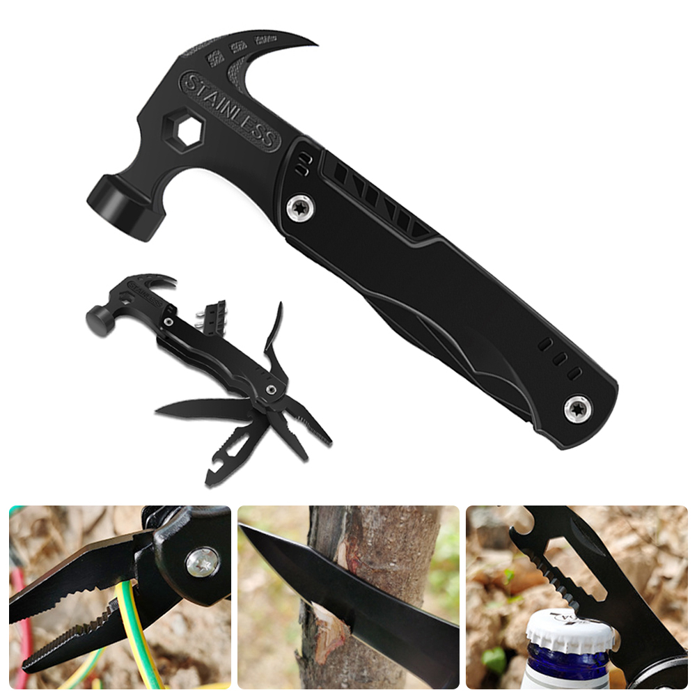 11-in-1 Multitool Hammer แบบพกพามัลติฟังก์ชั่น Claw Hammer Camping ...