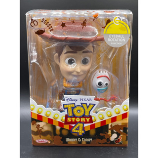 Hot Toys Cosbaby TOY STORY 4 Woody &amp; Forky (สติ๊กเกอร์ผฝากล่องหลุด)