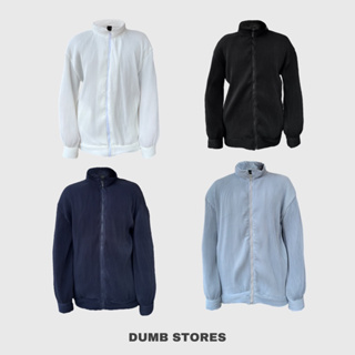 (ลดเพิ่ม30% โค้ด INC318DU ทั้งร้าน) Dumb stores แจ็คเก็ตอัดพลีทรุ่นผ้าหนา zip-up pleated jacket #dumbpleatedjacket01