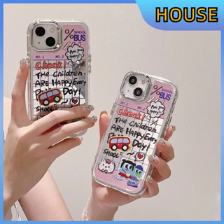 💲คูปองเคลม💲 case for iphone 11 12 กระจกลายสก๊อตรถบัส เคส 14 13 12 11 pro max การป้องกันอย่างเต็มที่ วัสดุ imd