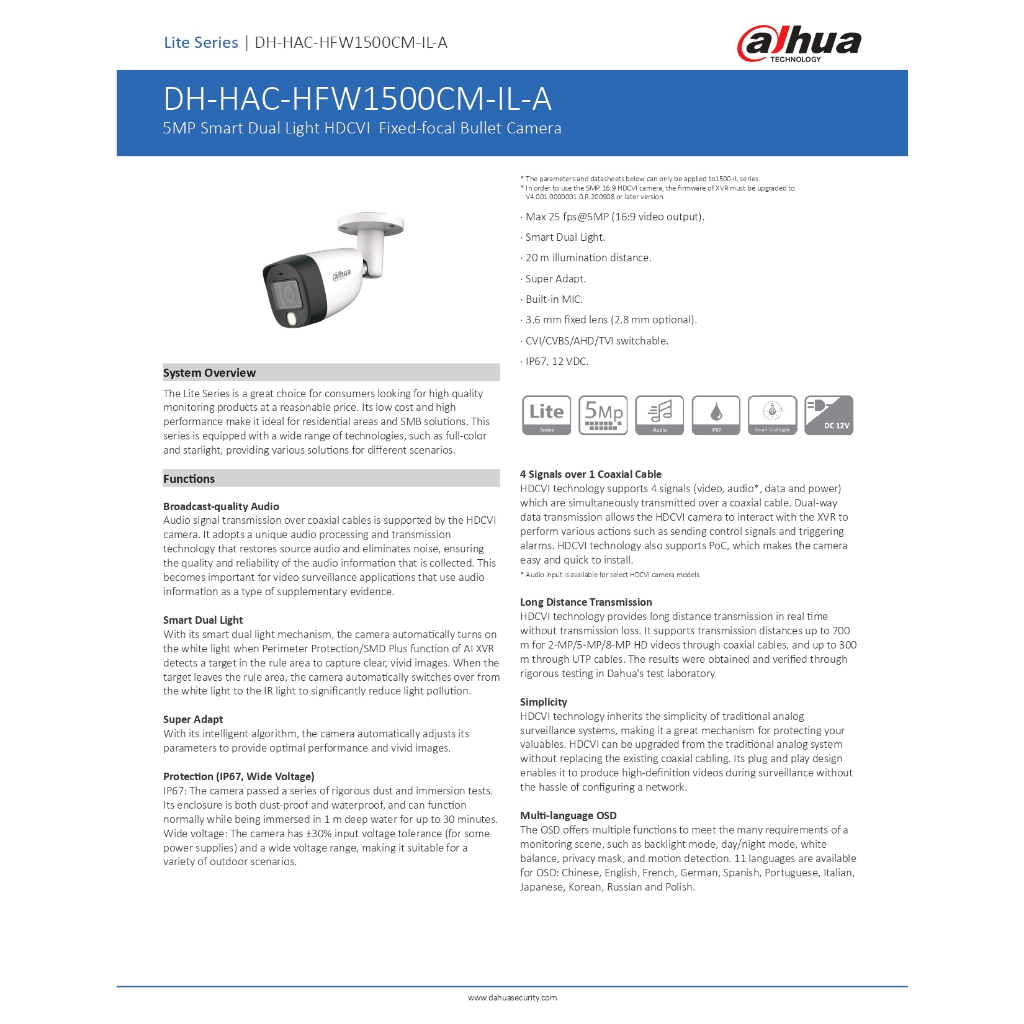 dahua-กล้องวงจรปิด-5mp-มีไมค์ในตัว-รุ่น-xvr5104hs-i3-hac-hfw1500cmp-il-a-เลนส์-3-6mm-จำนวน-4-ตัว-ชุดอุปกรณ์
