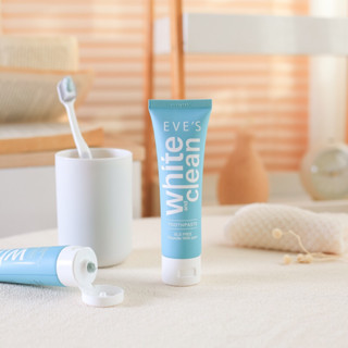 แท้💯%🪥อีฟส์ยาสีฟันสมุทรไพร | EVES White &amp; Clean Toothpaste | [แท้100%] EVES ยาสีฟัน อีฟส์ ไวท์ แอนด์ คลีนทูธเพลส