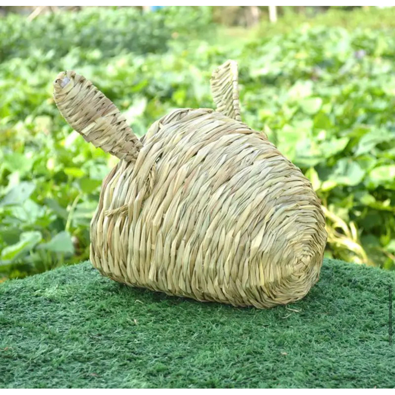 พร้อมส่งบ้านโพรงหูกระต่ายทำจากหญ้าแทะได้ทั้งหลัง