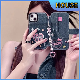 🚚เตรียมการจัดส่ง🚀เคส case for iphone 11 12 งานปักผ้าเดนิม เคส 15 14 13 12 11 pro max  ป้องกันการตก ทนทาน