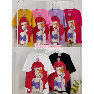 เสื้อยืด oversize Newmily เมอเมด สกีนเต็ม สีชัด