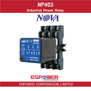 NOVA Industrial Power Relay NP403 with Socket รีเลย์และขารีเลย์