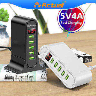 5 พอร์ต USB ที่ชาร์จหลายพอร์ตจอแสดงผล LED แท่นชาร์จ USB โทรศัพท์สากล ชาร์จเร็ว USB ที่ชาร์จติดผนัง