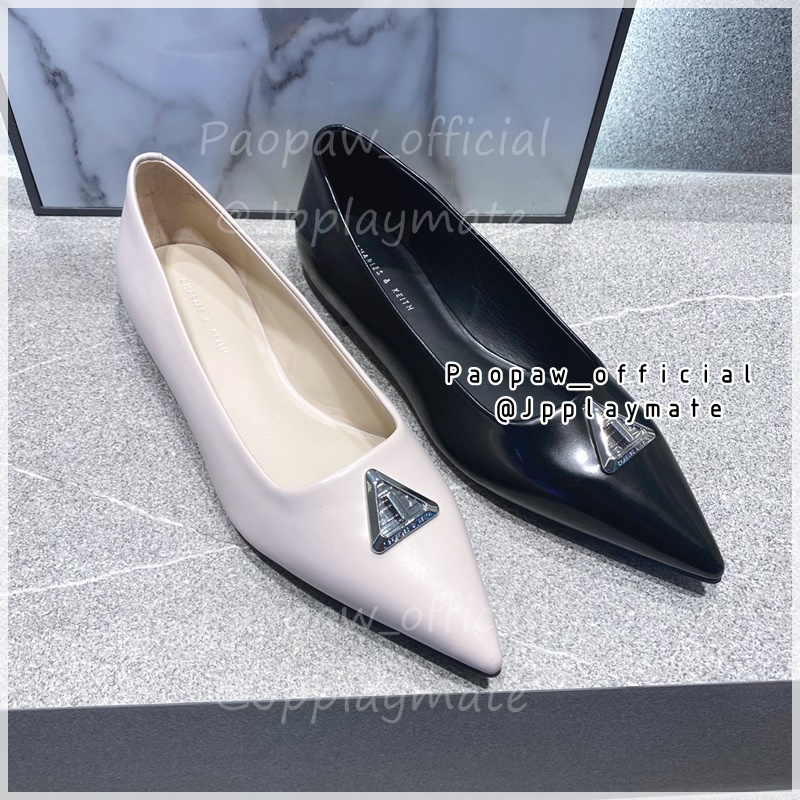 Charles Keith Trice Metallic Accent Pointed Toe Flats CK1 70900471 Shopee Thailand
