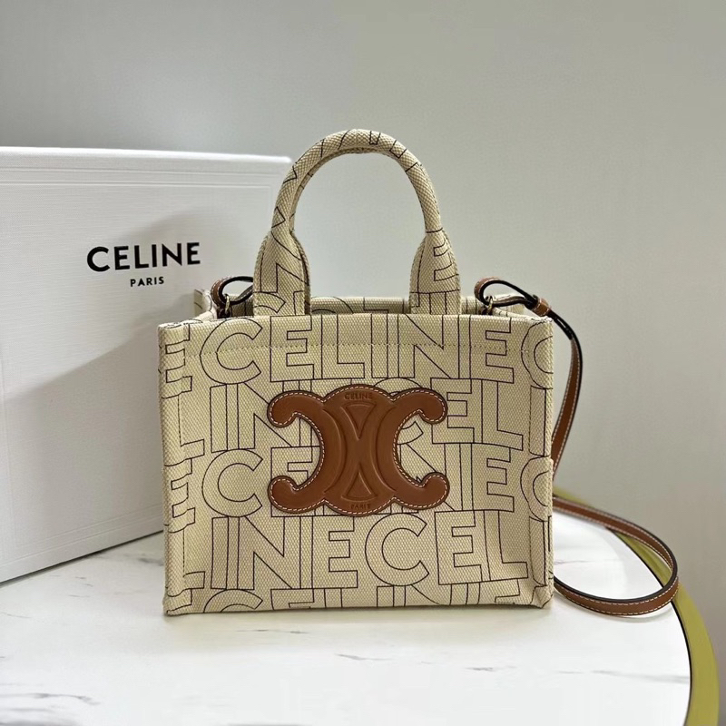 กระเป๋าสะพายข้างพร้อมส่ง-celinecabas-dmall-white-logoเทพ-size-26-cm