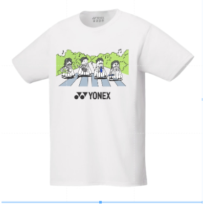 เสื้อyonexรูปลูกแบดข้ามถนน