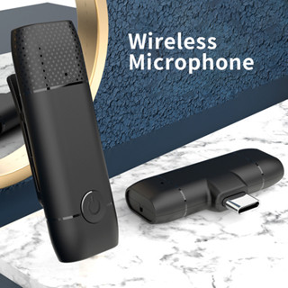 Wireless Microphone ไมโครโฟนไร้สาย สมาร์ทโฟน กล้อง ไมค์ไลฟ์สด ไมค์หนีบปกเสื้อ