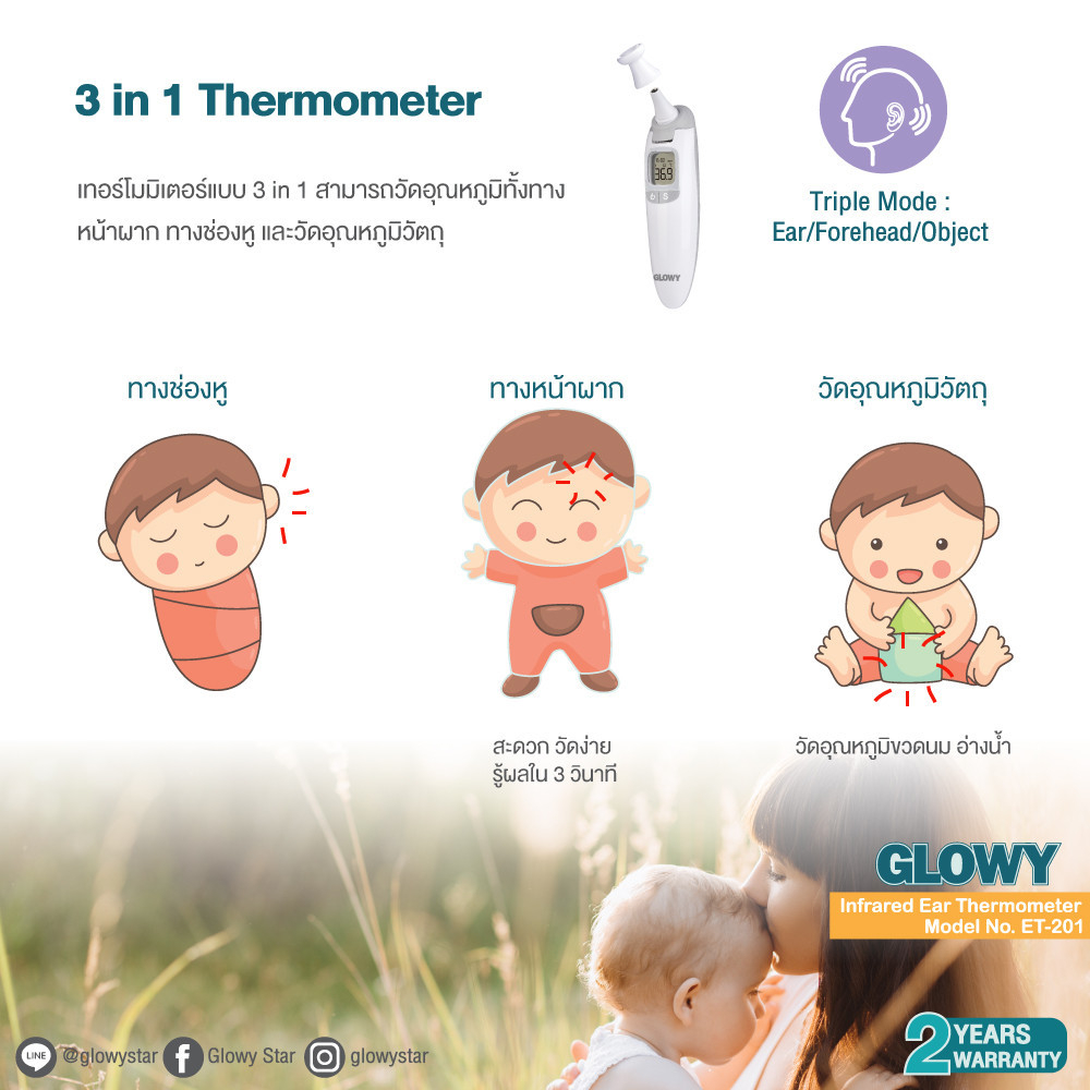 glowy-infrared-ear-thermometer-et-201-เครื่องวัดอุณหภูมิทางหู-หน้าผาก