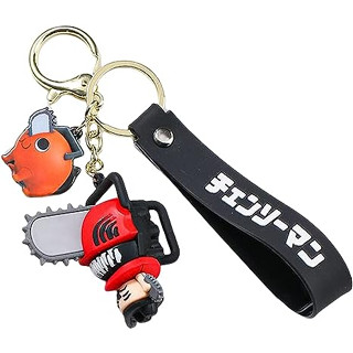 Chainsaw Man Pochita Keyboulder Plush Cute Key Charm Key Ring Hand Strap Bag Accessory Car Key Key Holder Bag Decoration Cute Gift (Denji and Pochita)