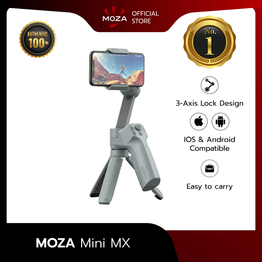 MOZA Mini-MX ไม้กันสั่น 3 แกนพับได้สำหรับโทรศัพท์มือถือ IOS และ Android ...