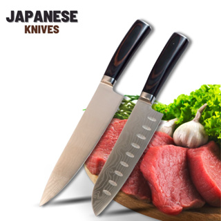 ๋Japanese knives Santoku,Chef knife stainless steel มีดทำครัวญี่ปุ่น มีดซันโตกุ มีดเชฟ ด้ามไม้ แถมปลอกมีด เกรดพรีเมี่ยม