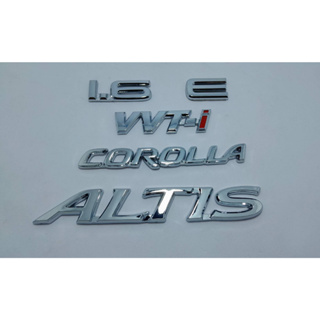 LOGO TOYOTA โลโก้ตัวอักษรสีเงินติดท้ายรถ โตโยต้า ALTIS ปี03  (COMBO SET) ราคาพิเศษ