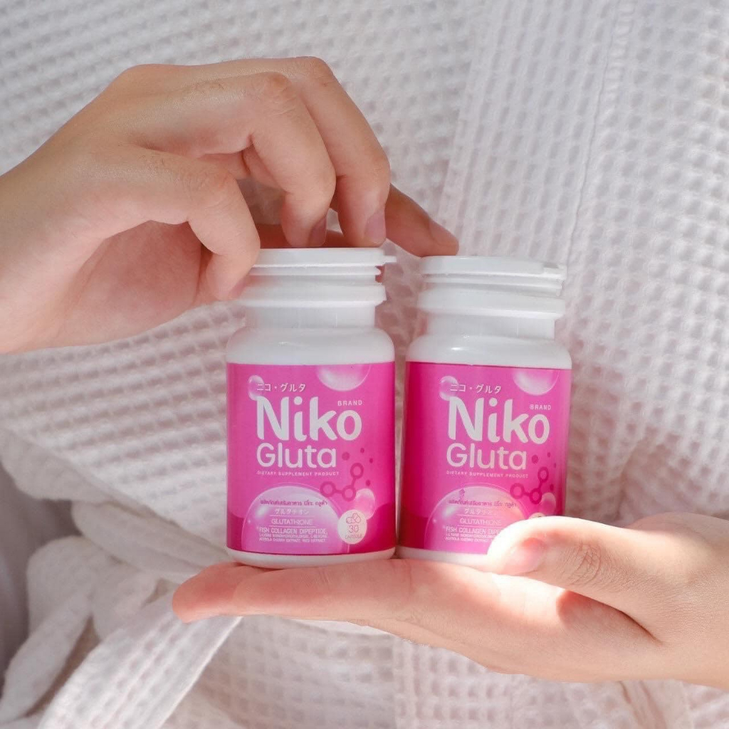 niko-gluta-นิโกะกลูต้า-กลูต้า-ปรับผิวขาว-ลดสิว-ลดฝ้า-ลดกระ-ผิวกระจ่างใส-ผิวกระชับ-หัวเชื้อกลูต้า-1-กระปุกมี-30-แคปซูล