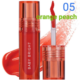 Baby Bright ลิปแอนด์ชีคพีชโกลว์ทินท์ 2.4g (เครื่องสำอาง,ลิป ,ลิปทินท์)  เบอรื 05  Orange  Peach