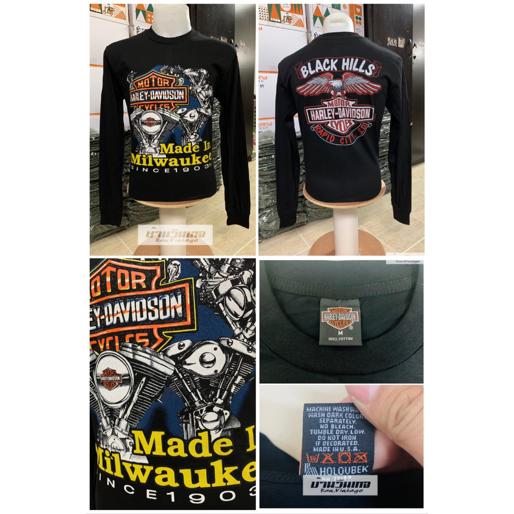 เสื้อแขนยาวฮาเลย์-harley-davidson-ป้ายฮาเลย์-ผ้าcotton-ลายที่-l061-l072