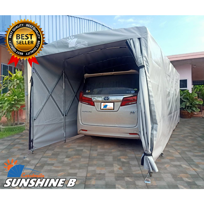 โรงจอดรถพับได้-โรงจอดรถสำเร็จรูป-carsbrella-รุ่น-sunshine-b-215cm-สามารถ-ยืด-หด-พับ-เก็บ-ได้-ใช้งานสะดวก