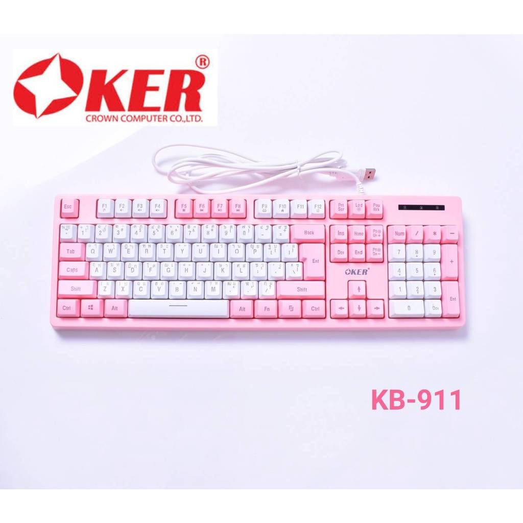 oker-kb-911-kb-912-kb-789-rose-pink-gaming-keyboard-rgb-คีย์บอร์ดสีชมพู-สวยๆ