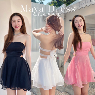 Maya Dress เดรสเกาะอก ผูกหลัง ผ้าแก้ว