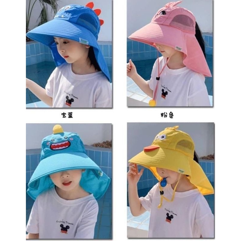 หมวกเด็กกันแดดรับลมร้อน-หมวกกันเเดดของน้อน-ป้องกันเเสงแดด