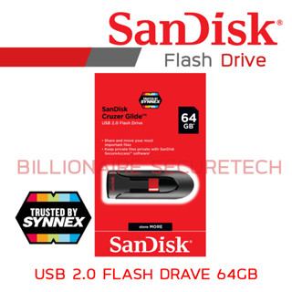 Sandisk SDCZ60_064G_B35 CRUZER GLIDE 64GB USB 2.0 Flash Drive BY BILLIONAIRE SECURETECH