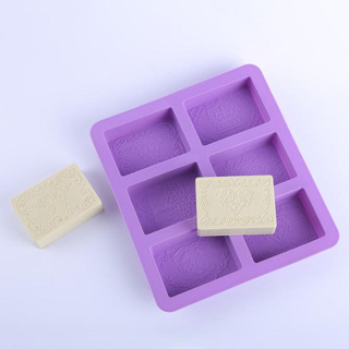Soap Siliconecแม่พิมพ์ ซิลิโคน สบู่ บล็อคซิลิโคน รูปทรงสี่เหลี่ยมและวงรีรวม 6 ช่อง มี 6 ลาย  ทำขนม,เค้ก,ช็อกโกแลต