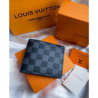 กระเป๋า LV damier graphite wallet กระเป๋าตังค์ผู่ชาย LV สี กราไฟท์ LV สีส้ม+ถุงกระดาษ+การ์ดส้ม+การ์ดขาว