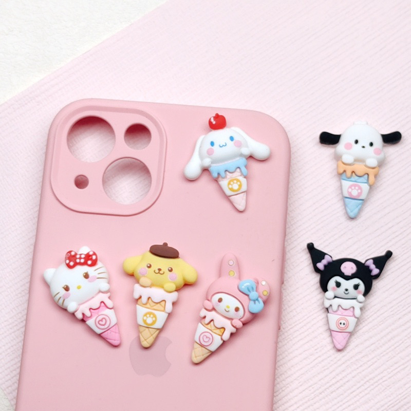 เรซิ่นการ์ตูน-ไอติมโคนการ์ตูนซานริ-ตกแต่งเคสมือถือ-กิ๊บช้อป-อุปกรณ์diy-เครื่องประดับ