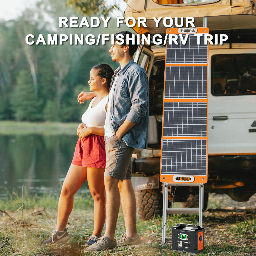 flashfish-แผงโซล่าเซลล์-100w-solar-panel-mono-solar-power-แผงโมโน-camping-powerbank-โซล่าเซลล์-portable-solar-cell-kit