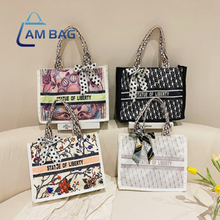 Am Bag กระเป๋าผ้าพิมพ์ลาย กระเป๋าผ้าแคนวาส สุดหรู ☆สไตล์ luxury☆