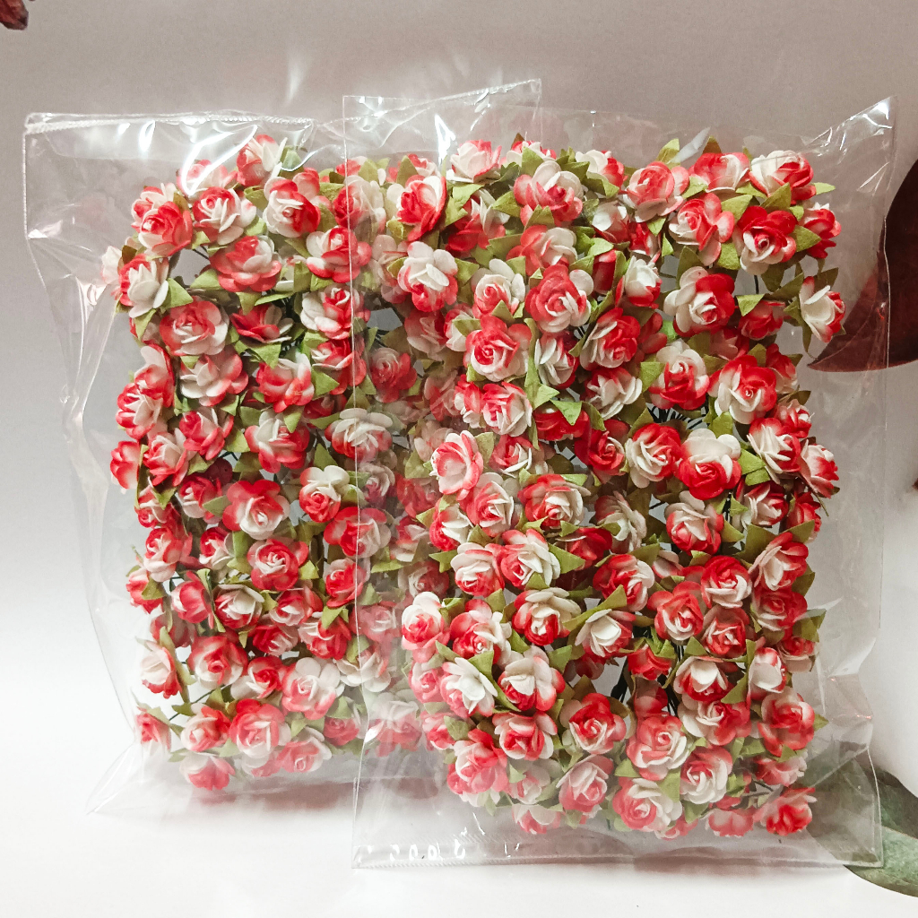ดอกกุหลาบกระดาษสาไซต์-s-ขนาดดอก-1-5-ซม-ดอกกุหลาบมินิโรส-แพ็กละ-100-ดอก-100-บาท-สำหรับตกแต่งของชำร่วย-งานประดิษฐ์ต่างๆ