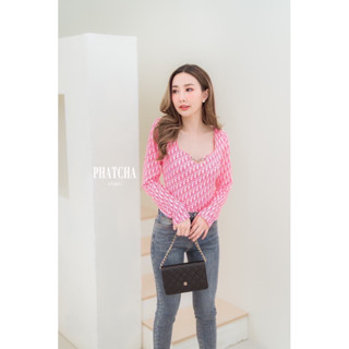 บอดี้สูทแขนยาวสุดแพงงง ผ้าพิมพ์ลาย Dior ทั้งตัว เนื้อผ้าเกรดเริ่ดด