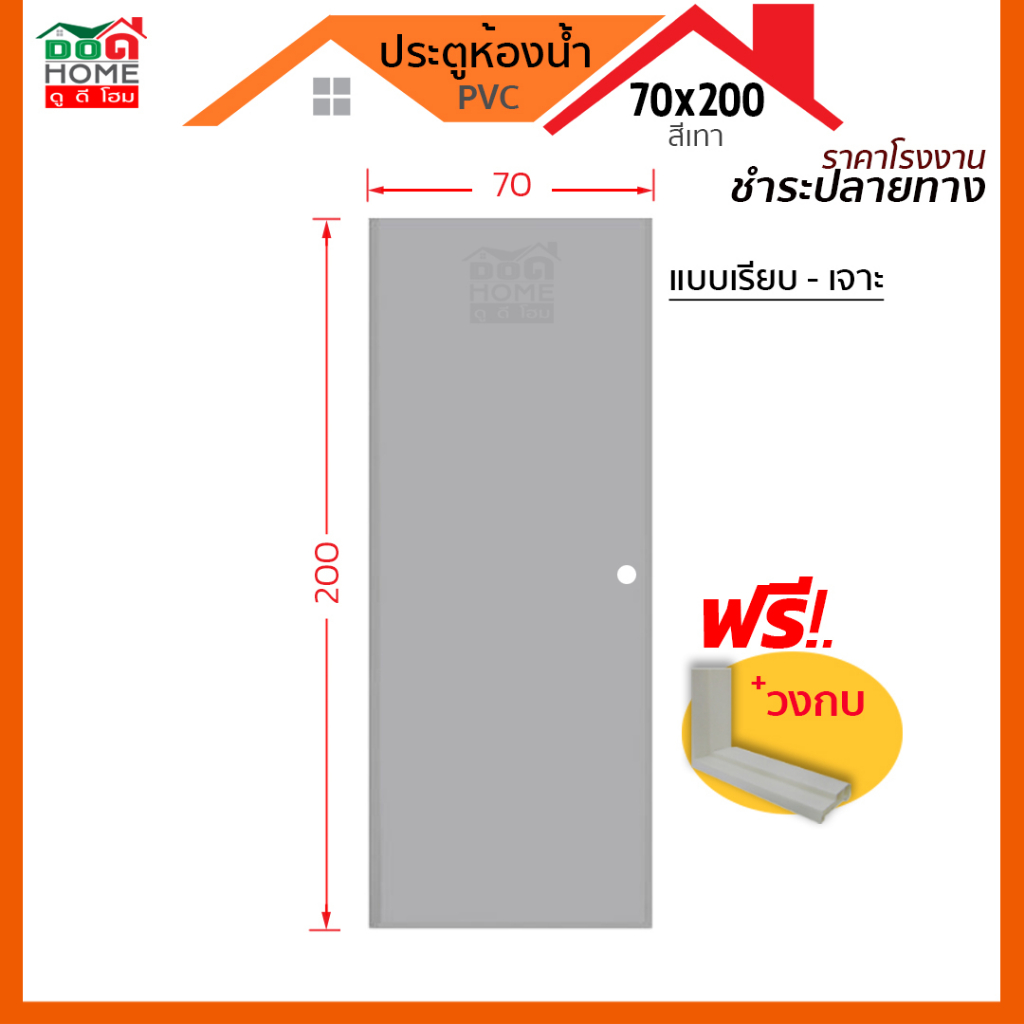 ดูดีส่งไว-ประตูห้องน้ำ-pvc-70x200-พร้อมวงกบ-บานทึบ-ช่องลมล่าง-พร้อมส่ง